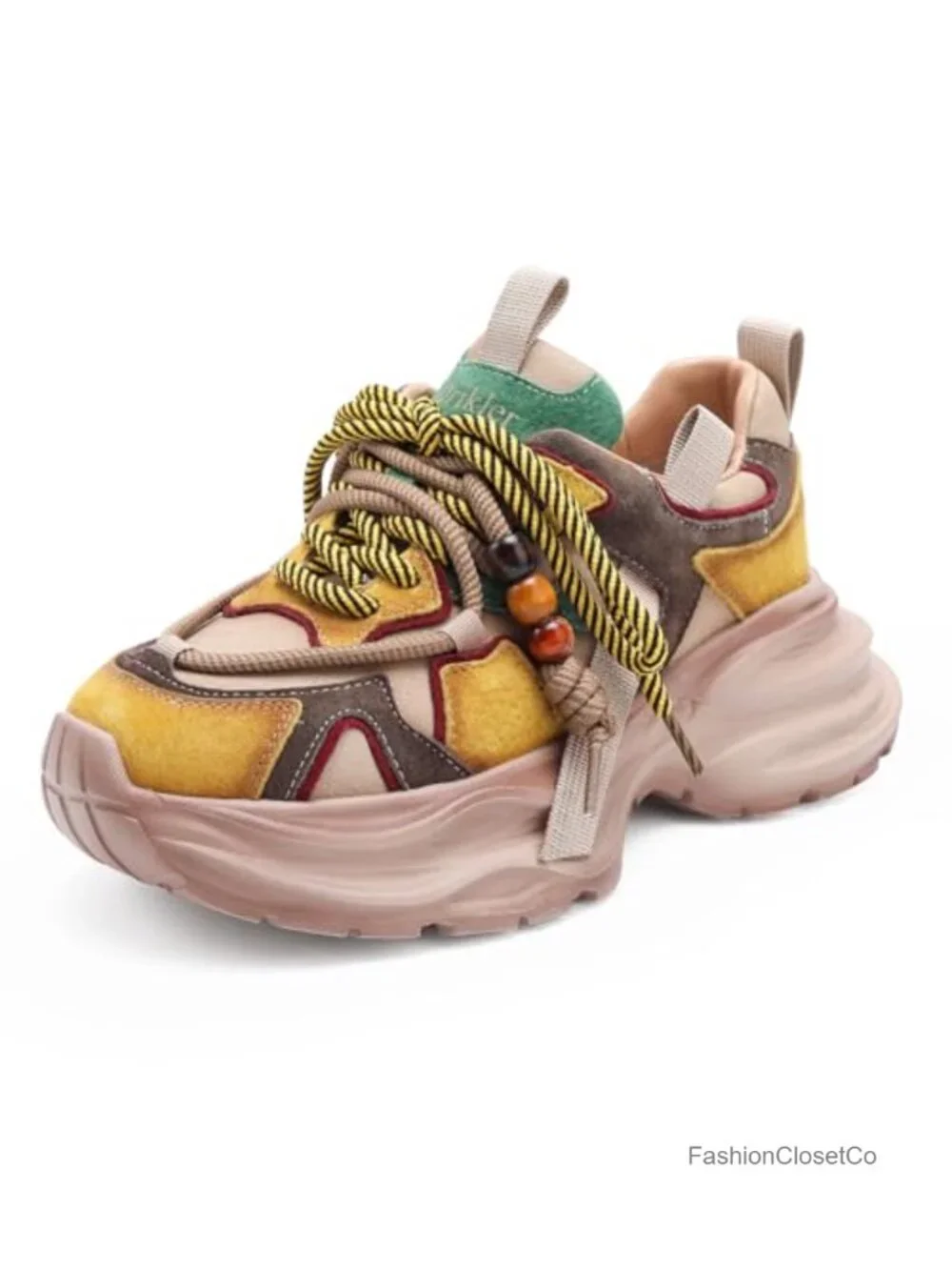 Chunky Platform Running Shoes Breathable Lightweight Walking Sneakers Lace-Up